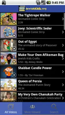 Jewish Kids Videos android App screenshot 2